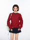 Red New Year's Round Neck Pullover Knitted Sweater Women's Autumn and Winter Thickened Small Tops 2025 New Style