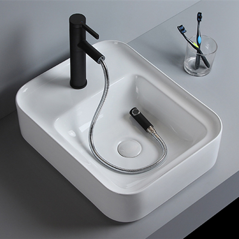 Nordic New Washing Basin on Basin Square Toilet Basin with Tap Hole Prevention Art Washing Basin