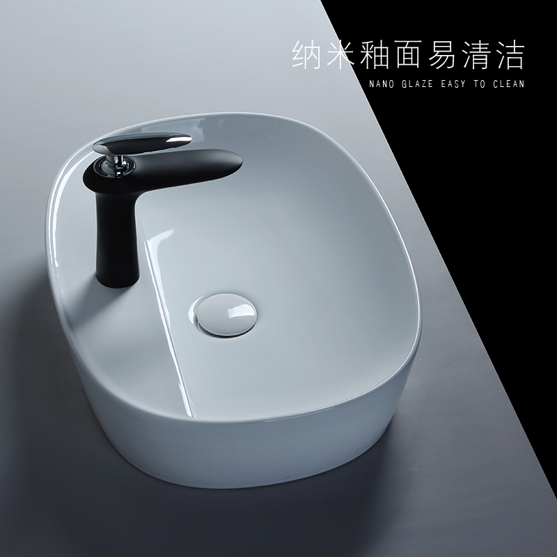 Ultra-thin edge basin round creative with faucet hole wash basin balcony small size wash pot art basin