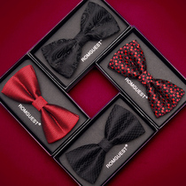 Collar men's formal wine red black high-end groom wedding gift butterfly bow male and female British Korean version of the Tide Brotherhood