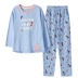 Memphis phiên bản Hàn Quốc của bộ đồ ngủ cotton công chúa ngọt ngào phong cách giản dị mùa thu và mùa đông phụ nữ dài tay phù hợp với dịch vụ nhà
