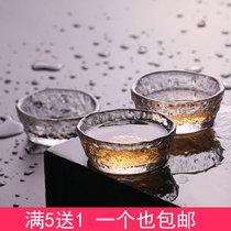 Export to Japan small first snow handmade thickened heat-resistant glass tea cup hammer grain Cup personal small Cup kung fu tea set
