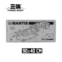 Three-body mantis spaceship theme mouse pad E-sports chaotic pattern fabric with the same color lock edge thickened large seat cushion