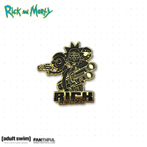 Spot) Rick and Morty surrounding Rick and Morty theme Black gold badge official genuine authorization