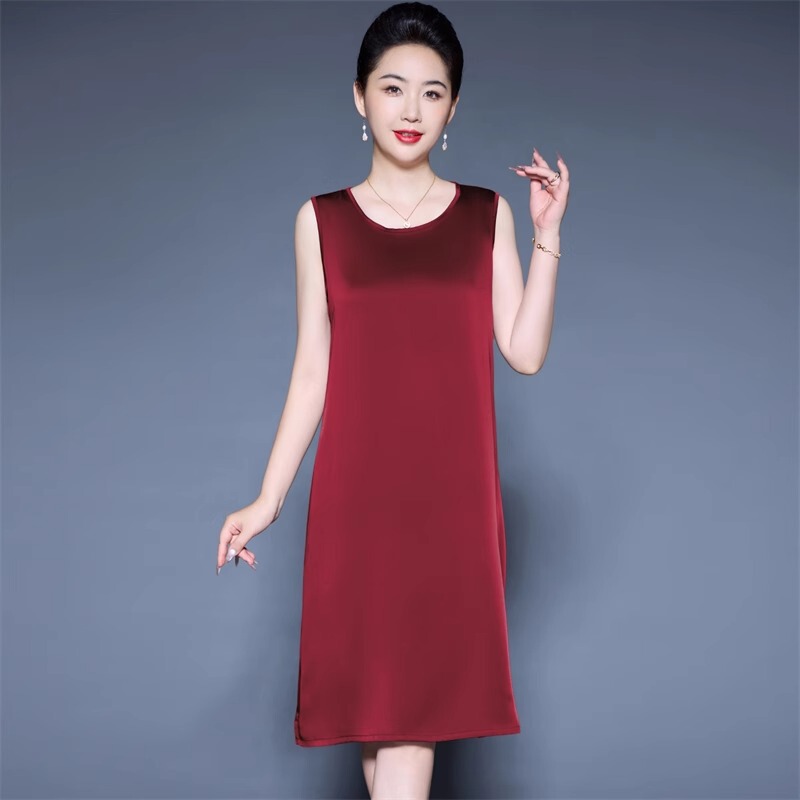 Silk Dress for Women, Summer 2025 New Style, Loose Fit, Plus Size, Mulberry Silk, Sleeveless, Mid-Length Tank Top Dress Silk Dress for Women, Summer 2025 New Style, Loose Fit, Plus Size, Mulberry Silk, Sleeveless, Mid-Length Tank Top Dress