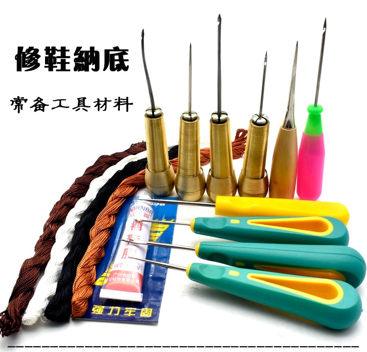 Chất liệu dụng cụ giày đặt ngàn lượt awl trên dòng duy nhất dòng sáp nhỏ sửa chữa mạnh mẽ giày keo đồng xử lý awl - Công cụ & vật liệu may DIY đồ đan len
