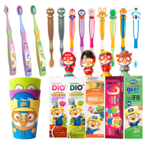 South Korea imported pororo baby soft hair toothbrush swallowable toothpaste mouthwash