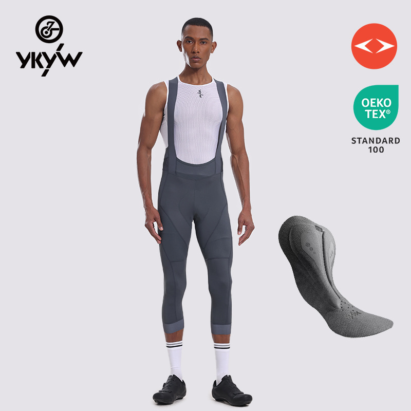 Ykywbike Road Bike Three-Quarter Cycling Pants for Men, Spring and Summer Bicycle Road Bike Double Arrow Spring and Autumn Three-Quarter Pants
