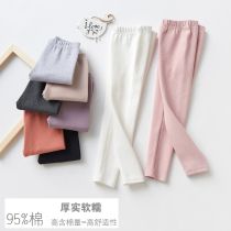 Girls leggings in spring and autumn to wear foreign-style cotton childrens 2021 new white long pants for children 2-9 years old