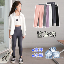 Girls Shark Pants Spring and Autumn Thin Section Outer Wear High Waist 2022 New Childrens Leggings Slim Yoga Barbie Pants