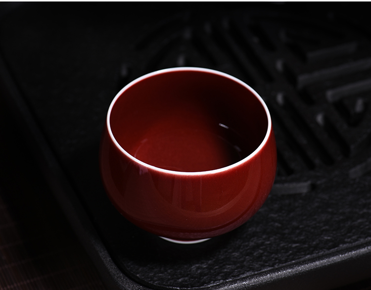 Jingdezhen teacup masterpieces masters cup cup single sample tea cup red ceramic up personal kung fu tea cups manually