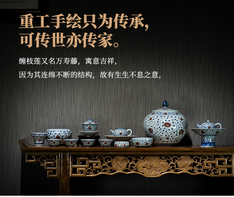 Jingdezhen blue and white youligong sample tea cup tea kungfu tea cup pure manual single CPU master hand cup perfectly playable cup