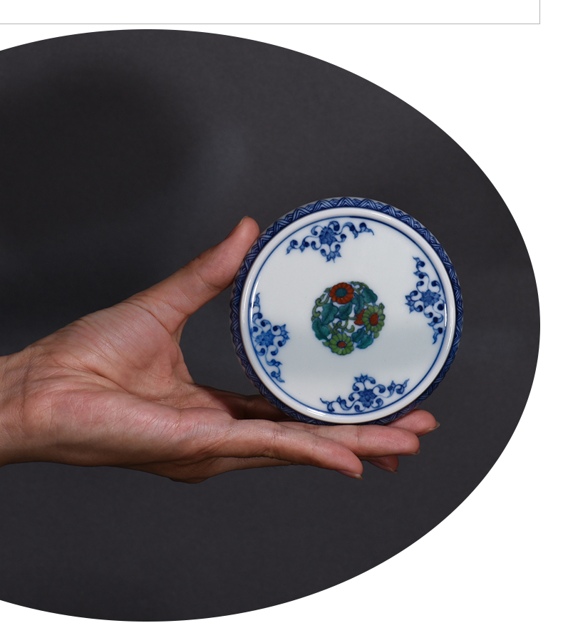 Jingdezhen bucket color blue cover rear lid doesn the lid checking ceramic lid frame tea tea tea accessories