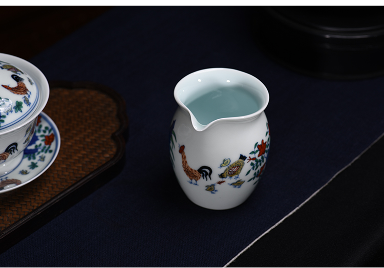 Ming chenghua chicken color bucket cylinder of jingdezhen manual archaize kung fu tea set hand - made master cup sample tea cup