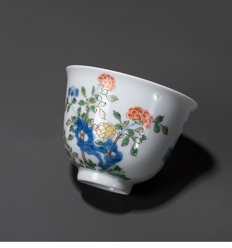 Jingdezhen twelve flora cup manual hand - made the master sample tea cup cup single CPU kung fu tea tea gift box