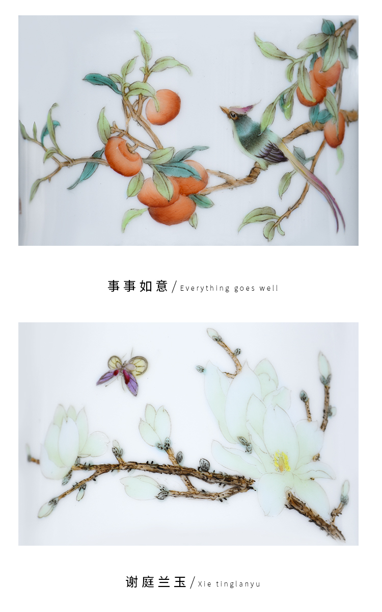 Jingdezhen high - grade ceramic cups with cover filter hand - made office cup gifts customized business cup tea separation