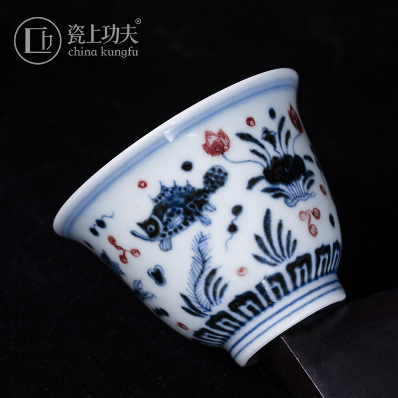 Blue and white youligong sample tea cup master of jingdezhen checking ceramic single CPU high - end cups large men