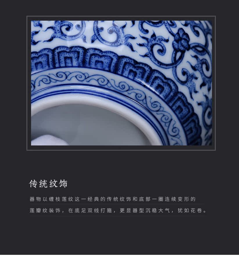 Jingdezhen ceramic kung fu tea cup master cup single CPU manual sample tea cup single bowl of blue and white porcelain tea cups