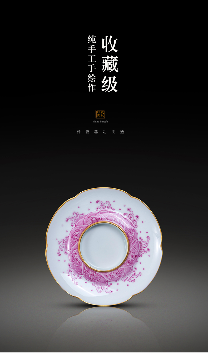 Manual hand - made porcelain on kung fu from the three tureen jingdezhen ceramic cups only single not hot tea bowl