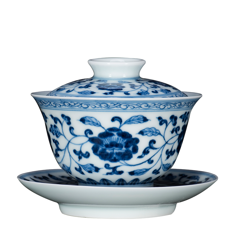 Jingdezhen blue and white maintain tea machine manual hand - made all three to make tea tureen tea cups large single porcelain bowl