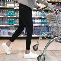 Spring Autumn 90% Pants Mens Body Style Casual Pants Han Edition Trend Tightness Tightness Waist West Pants Ingléen Spring Long Pants Small Feet Pants