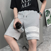 Grey Sports Shorts Male Summer Tide Cards Slim Fit Straight Drum Big Pants Underpants 50% Pants Trendy Mens Pants