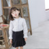 Mùa xuân dress 2020 phong cách mới cho trẻ em Little Girl của Cicie trẻ em dài tay áo cô gái trắng áo. 