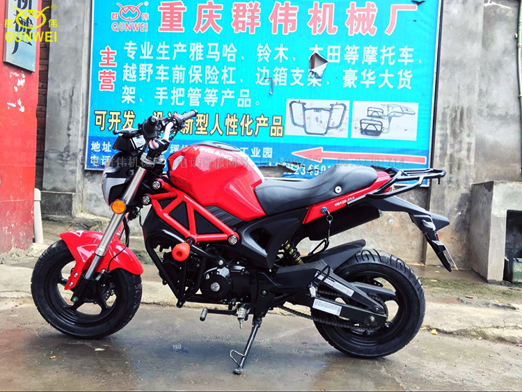 Con quái vật nhỏ bằng thép màu bạc YG125-21A sửa đổi phía sau kệ phía sau tay vịn phía sau gói phần đuôi khung hộp hộp khung - Xe máy Sopiler khung inox xe grande 2020