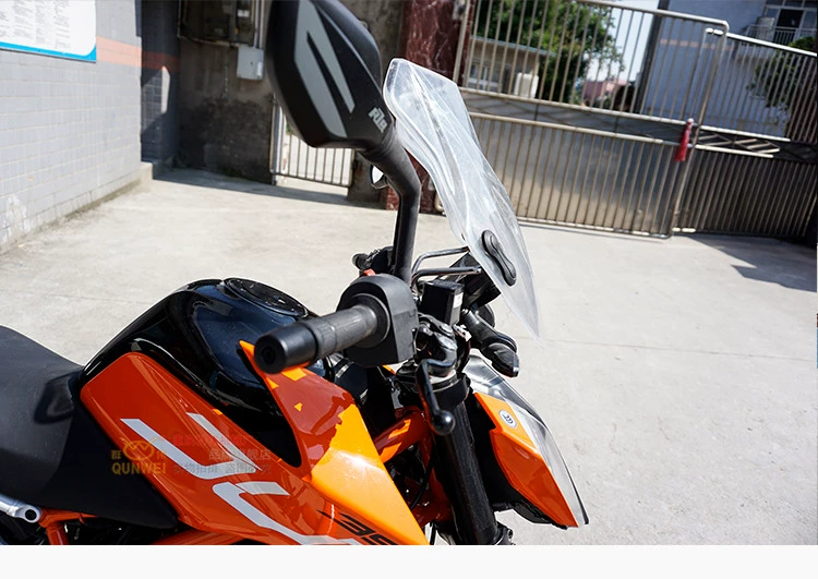 18 xe máy KTM duke390 sửa đổi kính chắn gió phía trước kính chắn gió không gỉ khung thép mưa