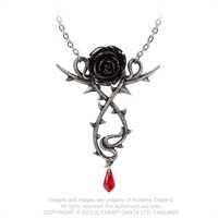 Alchemy Gothic British A-brand official authentic Gothic thorns and blood-dropping rose necklace (P928)