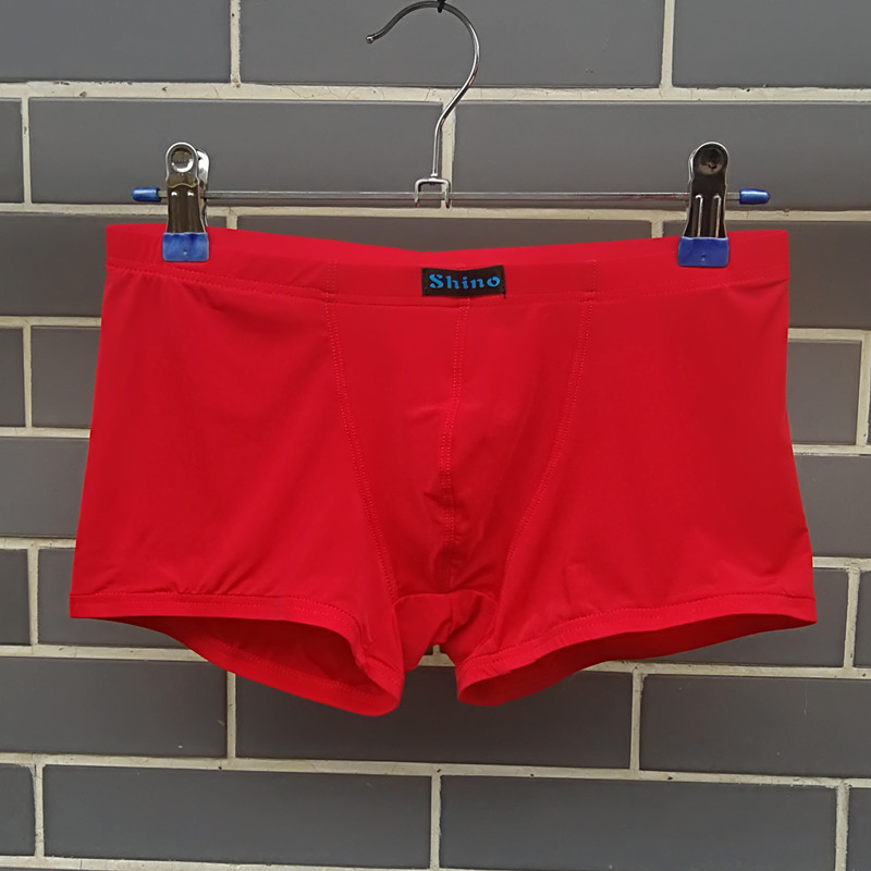 Jun cũng nam lụa băng trong suốt boyshort đồ lót liền mạch siêu mỏng siêu nhanh khô nhanh bó sát thanh niên quần short eo thấp quần lọt khe nam