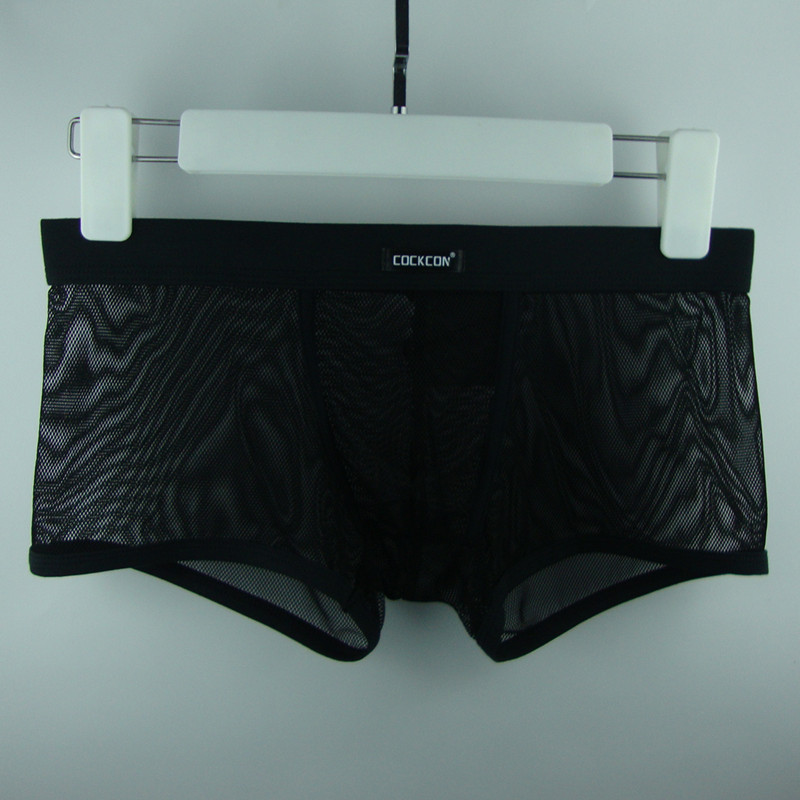 Quần lưới nam gạc trong suốt đồ lót siêu mỏng eo thấp gợi cảm quan điểm boxer đầu hè thanh niên thủy triều quần xì áo vú