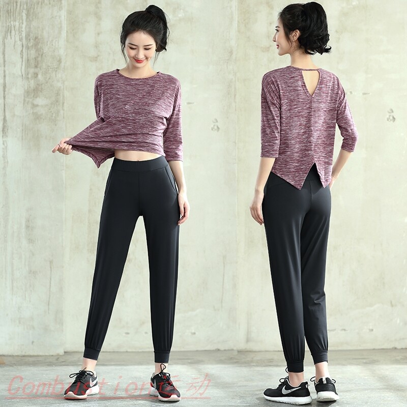 Professional yoga clothing women's good-looking loose exercise running gym sports yoga suit three-piece set