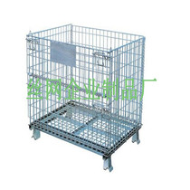 Removable storage cage metal frame folding turnover box folding cage cage with wheels