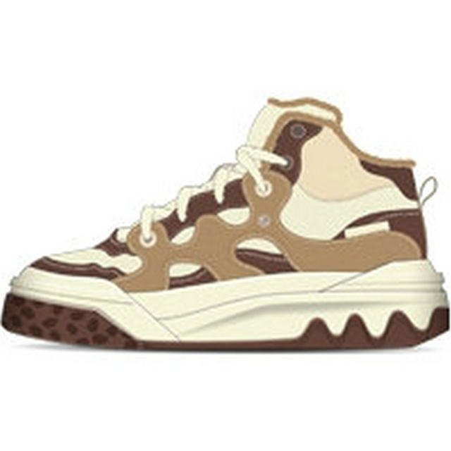 361 Degrees Women's New 2025 Winter Leather Casual Shoes with Fur Lining, Non-Slip Sports Shoes 58Z546640A