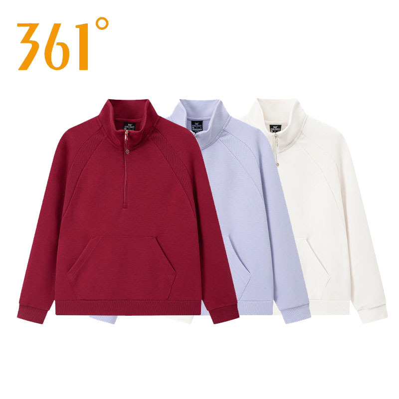 361 Women's Half-Open Casual Sweatshirt New Product 2026 Spring and Autumn Stand-Up Collar Top Women's Sweatshirt 56Z614804