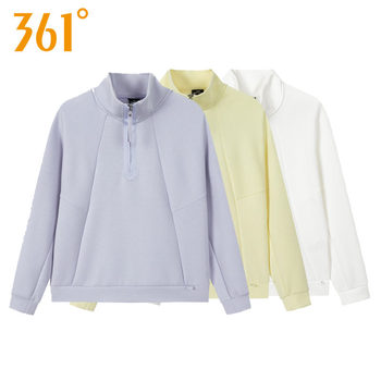 361 Women's Half-Zip Casual Sweatshirt New Product 2025 Autumn Spring Raglan Top Stand Collar Sports Shirt 56Z534812