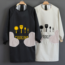Rub Hand Apron skirt Home Kitchen Long Sleeves Waterproof Anti Oil Custom Work Clothes Fashion Women Cook Hood Clothes Adults Print