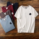 Летняя хлопковая модная трендовая футболка для отдыха, с вышивкой