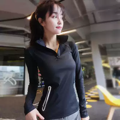 Sports tops Women's running tight pullover Quick-drying long-sleeved yoga clothes T-shirt autumn and winter fitness clothes jacket