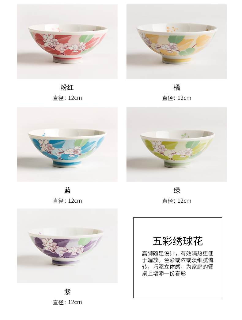 With Japan imported rice bowls bowl valley up uniform price Japanese use rural flower porcelain tableware