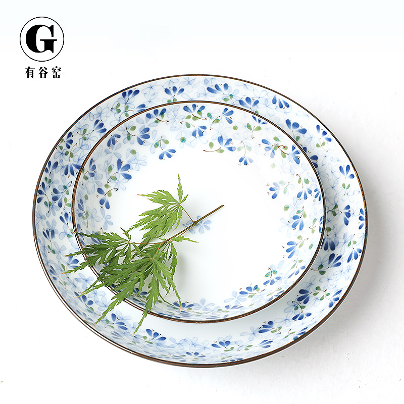 Have imported from Japan small valley up bluetooth series ceramic tableware household rice bowls rainbow such as bowl dishes and wind small and pure and fresh