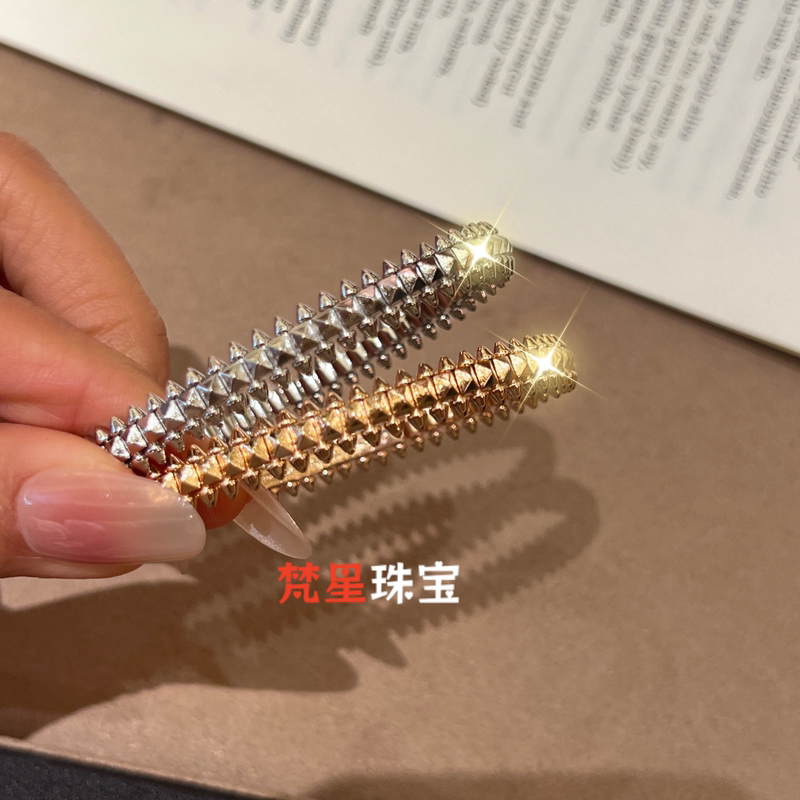 Fanxing Jewelry 18K Rose Gold and White Gold Classic Rivet Bracelet Bullet Head Au750 Fashionable and Personalized Bracelet