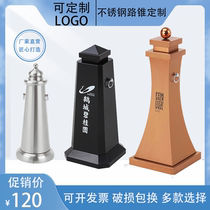 Hotel stainless steel road cone square cone parking cone reflective cone triangle cone roadblock security property warning cone isolation pier