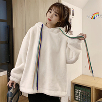 2021 padded velvet new autumn winter hooded loose long ins tide sweater