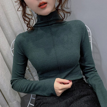 Large size high collar base shirt Women autumn and winter 2020 new warm Korean version of interior slim solid color long sleeve polished T-shirt
