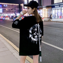 European Big version T-shirt loose medium long short sleeve 2019 wild ins tide students half sleeve bf style hip hop shirt summer