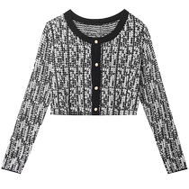 Knitted cardigan tops for women autumn new style short style loose outer wear thin sweater Korean version long sleeves