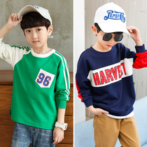 Childrens spring and autumn sweatshirt male and female child cover head long sleeve T-shirt pure cotton Korean version CUHK Tong thin round collar bottom compassionate