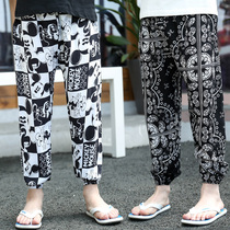 Childrens anti-mosquito pants boy light cage pants girl cotton silk sunscreen pants small CUHK fairytale kharen pants baby sleeping pants